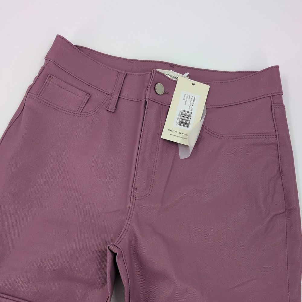 The Noli Shop Coated Flare Jeans Mauve Purple Women's Size 29 High Rise Pants